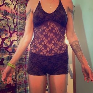 Sexy lace onesie,stretchy,burgundy color,xs-s